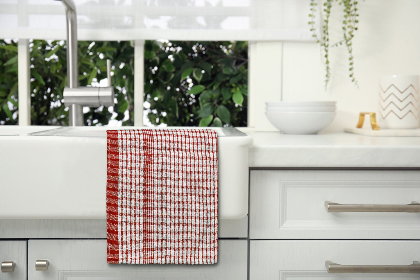 Jumbo Tea Towels 60x90cm – Durable Checked Cotton Kitchen Cloths Set