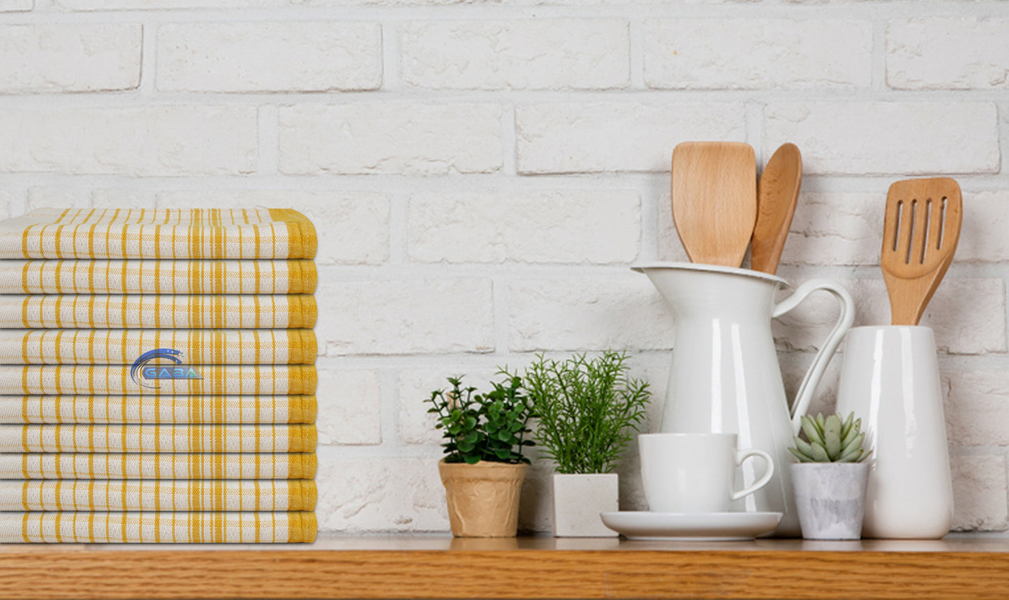 Yellow Tea Towels JUMBO Size 50x70cm Commercial Grade Heavy Duty 100% Cotton