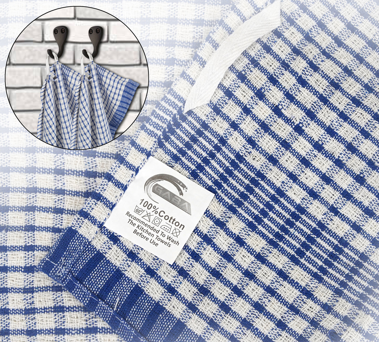 Jumbo Tea Towels 60x90cm – Durable Checked Cotton Kitchen Cloths Set