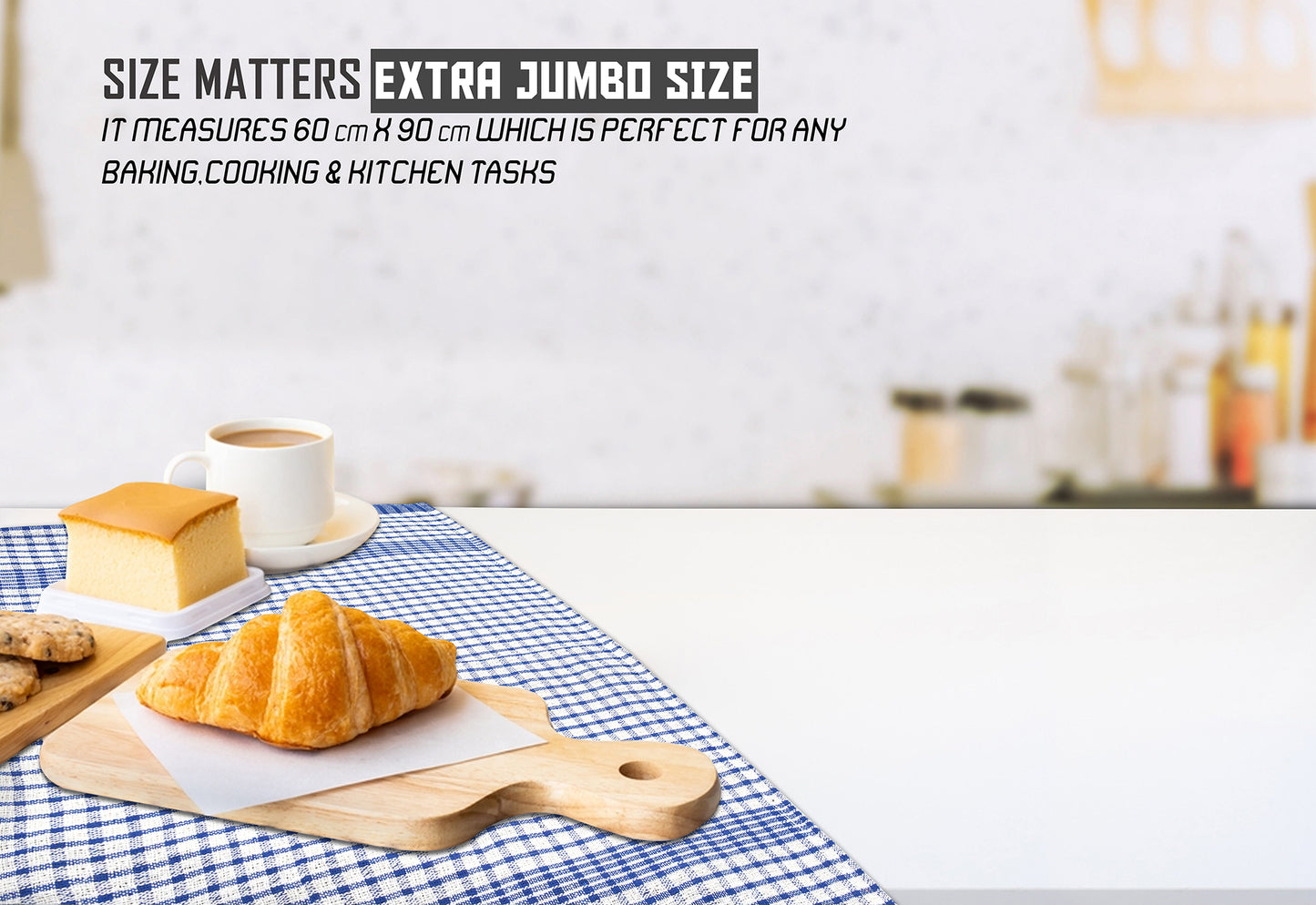 Jumbo Tea Towels 60x90cm – Durable Checked Cotton Kitchen Cloths Set