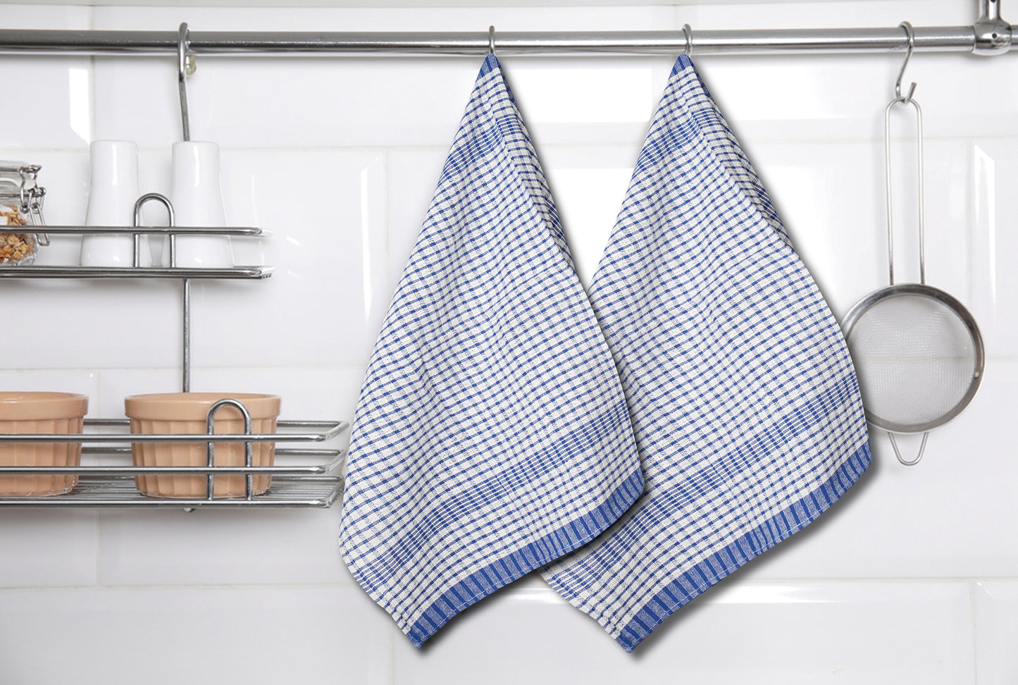 Jumbo Tea Towels 60x90cm – Durable Checked Cotton Kitchen Cloths Set