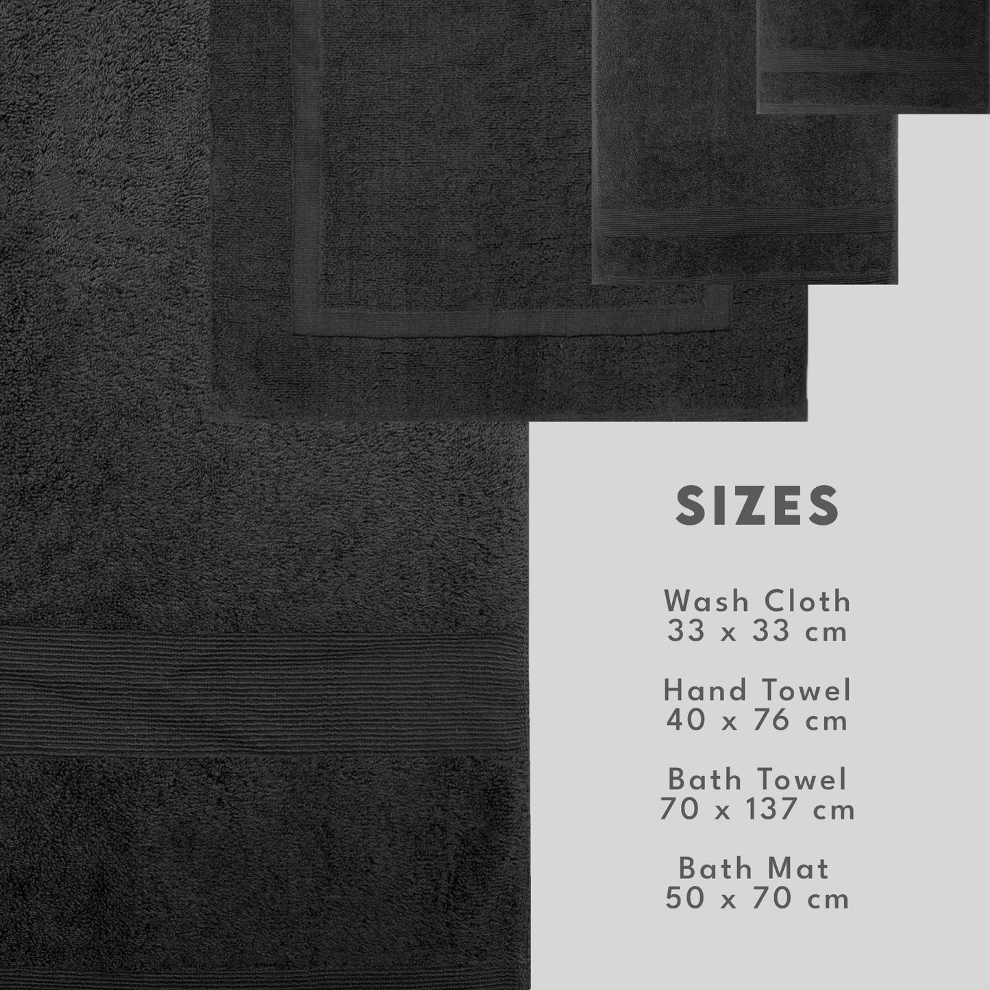 towels in different sizes