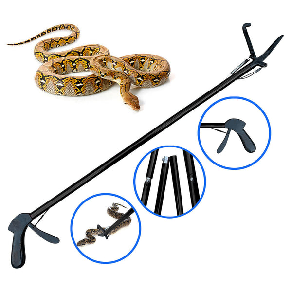 GABA Snake Grabber Tool 72inches Black professional extra heavy duty foldable stainless steel snake catcher tool picker snake stick reptile grabber snake holding tongs with lock