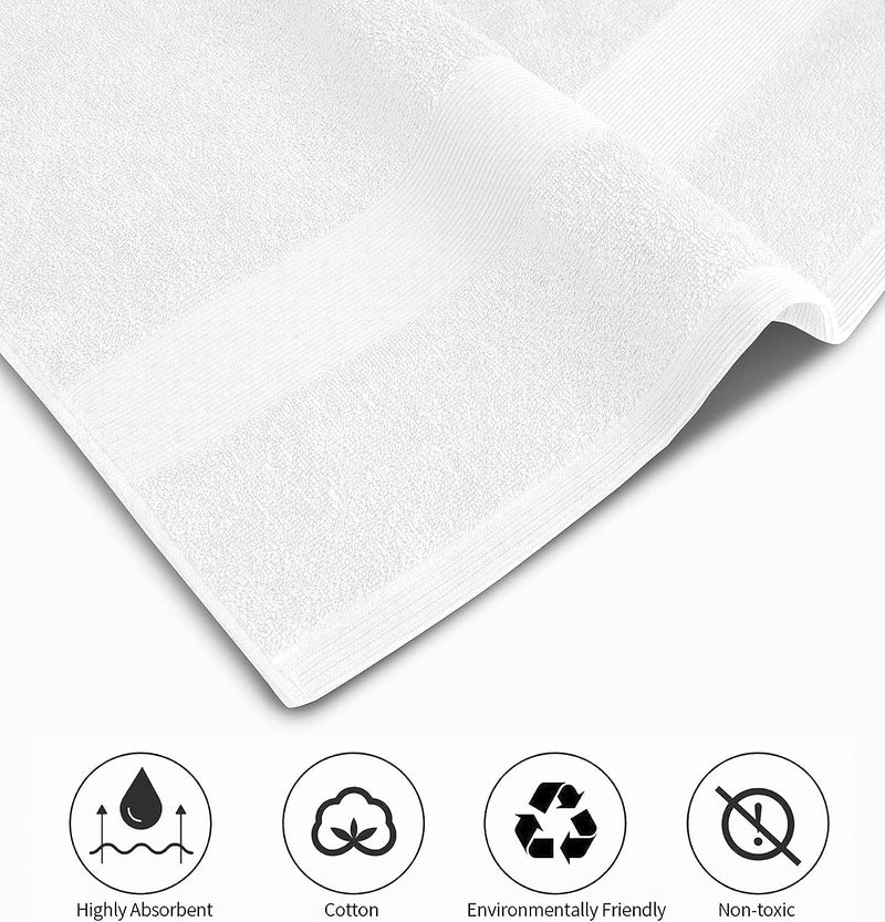 GABA 2PCS Large Bath Sheets, 100% Cotton Towels, 70 x 140 cm,  Soft Bath Towels, Egyptian Cotton & Super Absorbent, Quick Dry, Perfect Bathroom Towels for Daily Use (Black /White)