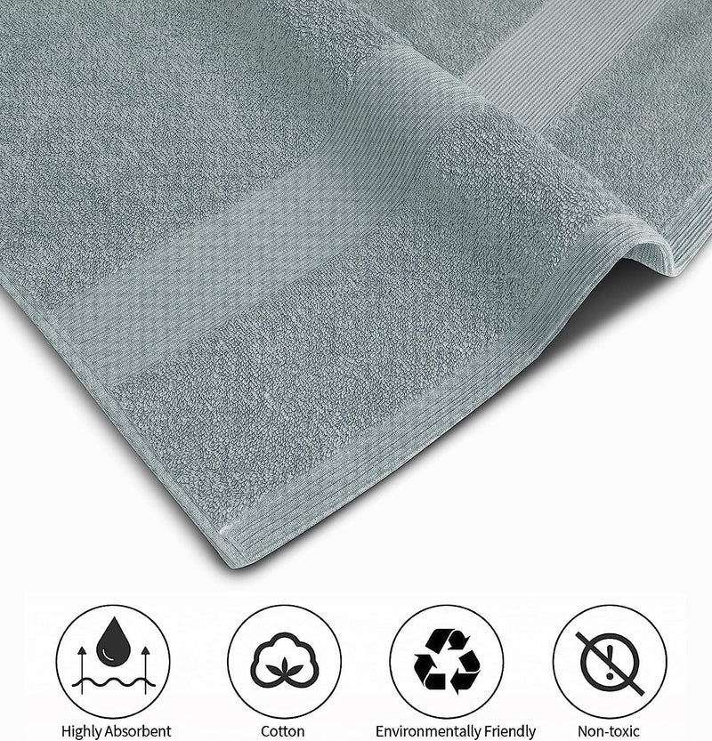 GABA 2PCS Large Bath Sheets, 100% Cotton Towels, 70 x 140 cm,  Soft Bath Towels, Egyptian Cotton & Super Absorbent, Quick Dry, Perfect Bathroom Towels for Daily Use (Silver Grey)