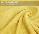 GABA 2PCS Large Bath Sheets, 100% Cotton Towels, 70 x 140 cm,  Soft Bath Towels, Egyptian Cotton & Super Absorbent, Quick Dry, Perfect Bathroom Towels for Daily Use (Yellow)