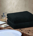 2xBlack Extra Large Jumbo Bath Sheets 100% Cotton 600GSM Towels set 90 x 180 cm