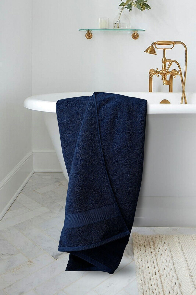 GABA 2PCS Large Bath Sheets, 100% Cotton Towels, 70 x 140 cm,  Soft Bath Towels, Egyptian Cotton Super Absorbent, Quick Dry, Perfect Bathroom Towels for Daily Use (Navy Blue)