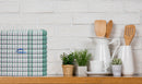 Green/White Rich Cotton Dish Wash Kitchen Tea Towels High Absorbance Towels Set