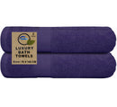 GABA 2PCS Large Bath Sheets, 100% Cotton Towels, 70 x 140 cm,  Soft Bath Towels, Egyptian Cotton & Super Absorbent, Quick Dry, Perfect Bathroom Towels for Daily Use (Purple)