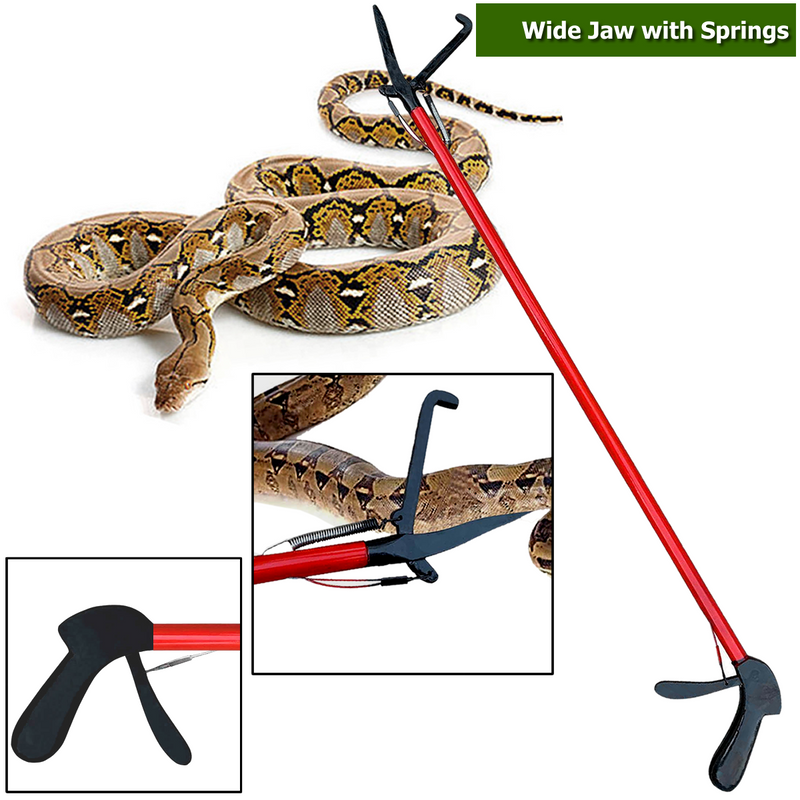 GABA Snake Grabber Tool 72inches Red professional extra heavy duty foldable stainless steel snake catcher tool picker snake stick reptile grabber snake holding tongs with lock