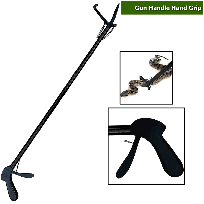 GABA Snake Grabber Tool 72inches Black professional extra heavy duty foldable stainless steel snake catcher tool picker snake stick reptile grabber snake holding tongs with lock