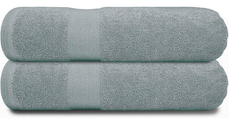 GABA 2PCS Large Bath Sheets, 100% Cotton Towels, 70 x 140 cm,  Soft Bath Towels, Egyptian Cotton & Super Absorbent, Quick Dry, Perfect Bathroom Towels for Daily Use (Silver Grey)