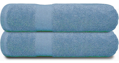 GABA 2PCS Large Bath Sheets, 100% Cotton Towels, 70 x 140 cm,  Soft Bath Towels, Egyptian Cotton & Super Absorbent, Quick Dry, Perfect Bathroom Towels for Daily Use (Slate Blue)