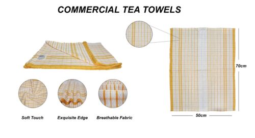 Kitchen Tea Towels JUMBO Size 50x70cm Commercial Grade Heavy Duty 100% Cotton