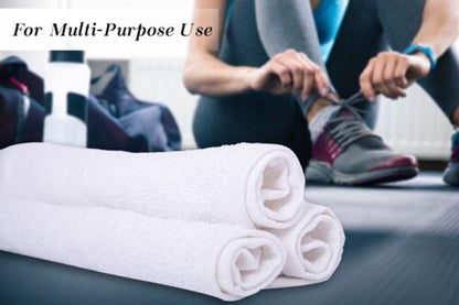 WHITE TOWELS 100% COTTON MULTIPURPOSE CLEANING FOR COMMERCIAL 33X 33CM